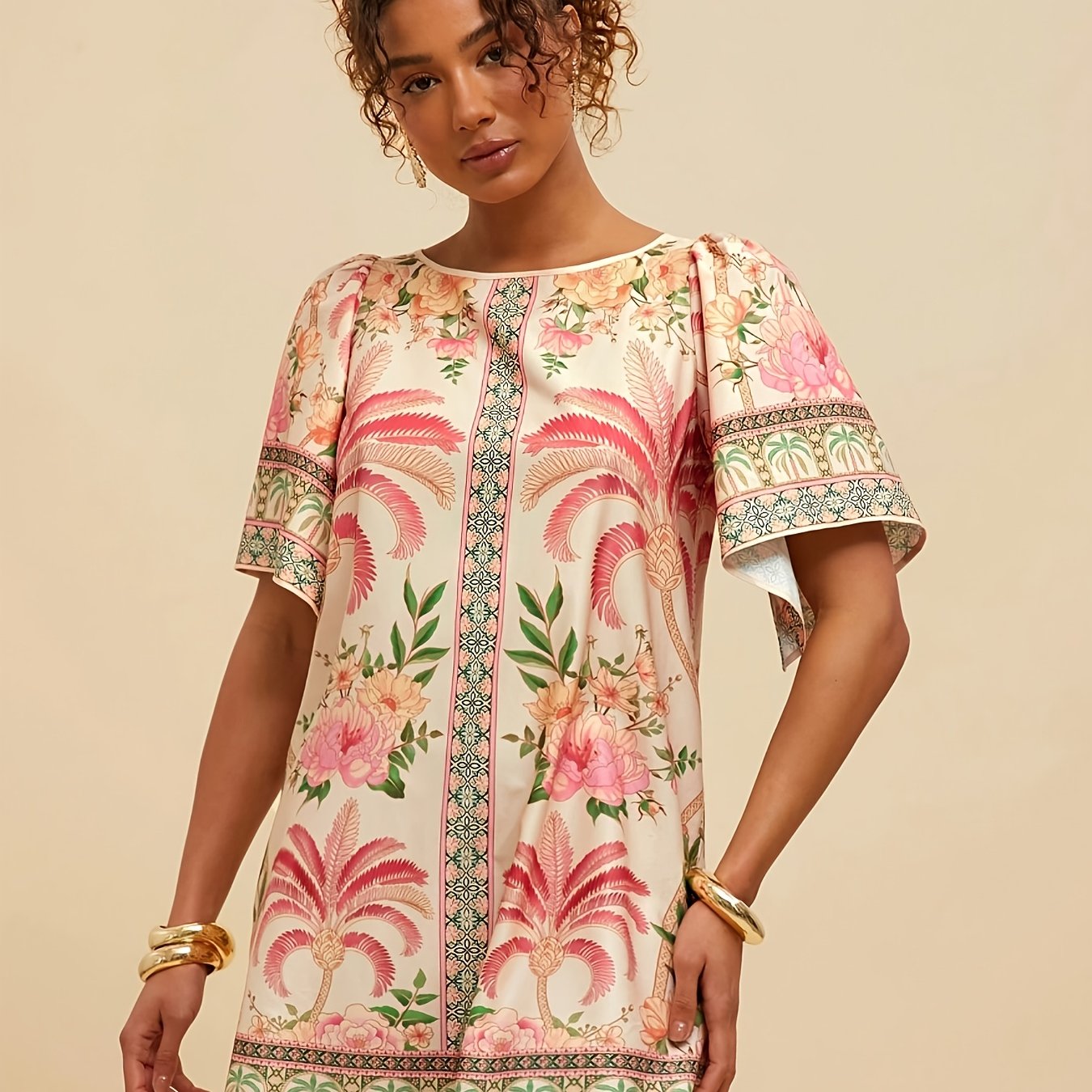 Lina | Tunic with tropical print