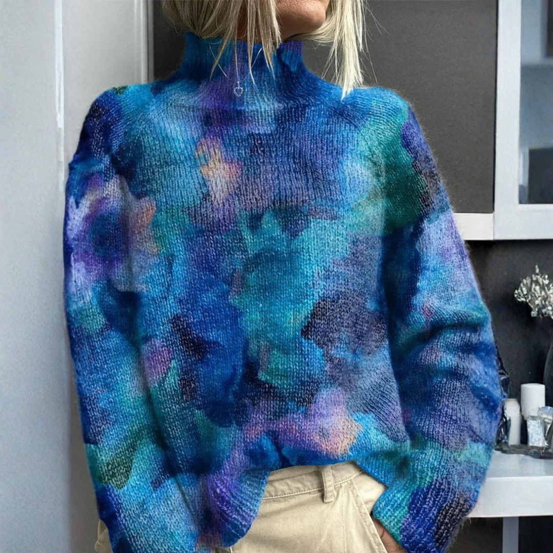 Eline Gebreide Trui met Natuurprint