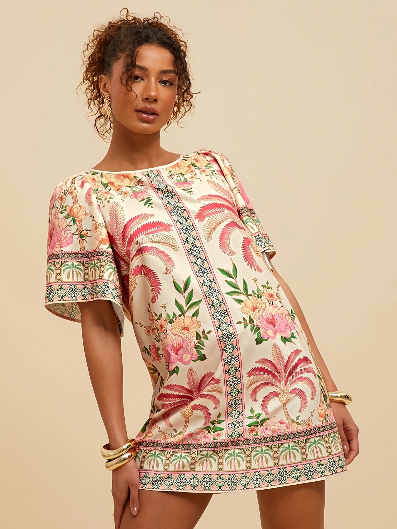 Lina | Tunic with tropical print