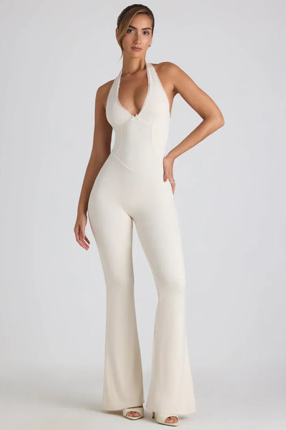 Valora | Halter jumpsuit with open back